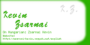 kevin zsarnai business card